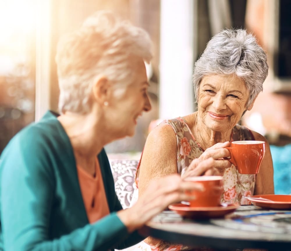 senior,women,,coffee,and,relax,at,cafe,for,retirement,,communication