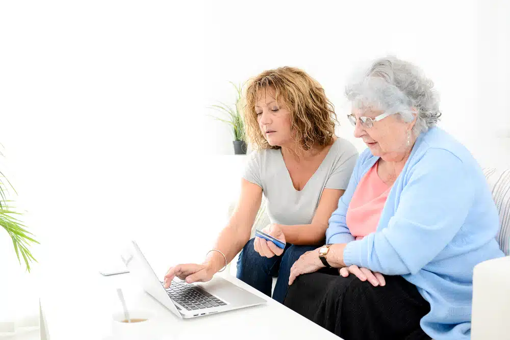 mature,woman,helping,at,home,assisted,elderly,senior,female,buying