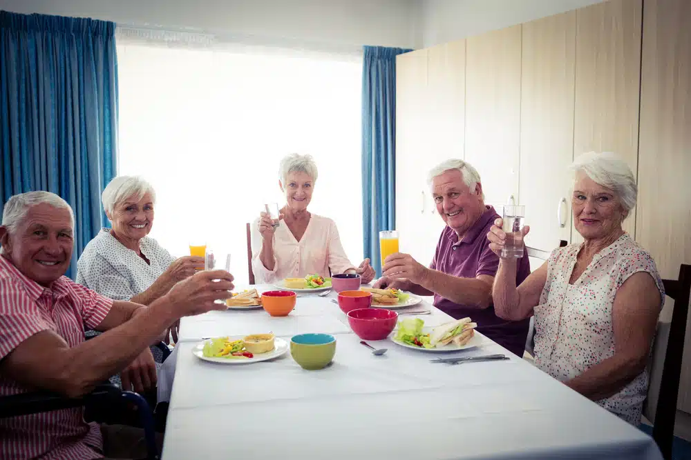 pensioners,at,lunch,in,the,retirement,house